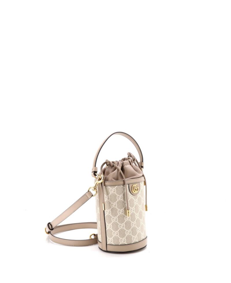 Mini Ophidia Top Handle Bucket Bag GG Coated Canvas with Leather