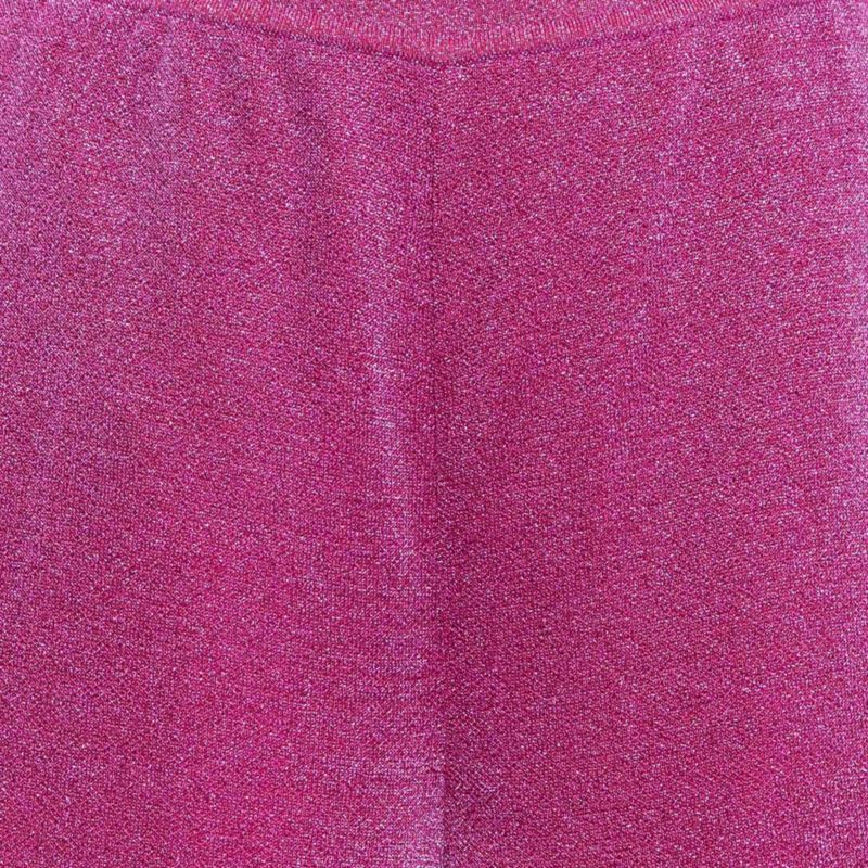 Women's Pink Lurex Knit Palazzo Pants