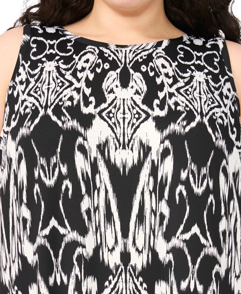 Plus Size Printed Round Neck Sleeveless Maxi Dress