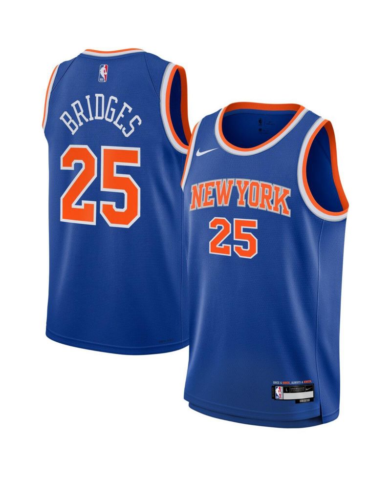 Big Boys and Girls Mikal Bridges Blue New York Knicks Swingman Jersey - Icon Edition