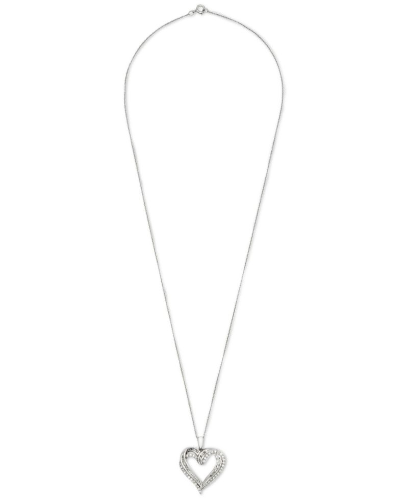 Diamond Heart Pendant 18" Necklace (1/2 ct. t.w.) in 10k White, Yellow or Rose Gold.