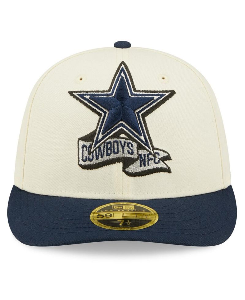 Men's Cream, Navy Dallas Cowboys 2022 Sideline Low Profile 59FIFTY Fitted Hat