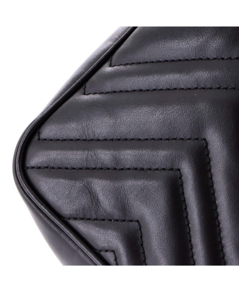 Mini GG Marmont Front Pocket Bucket Bag Matelasse Leather