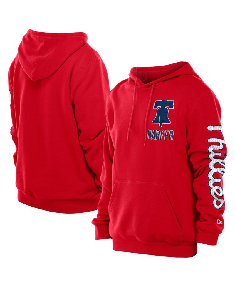 Men's Bryce Harper Red Philadelphia Phillies Design Lab Pullover Hoodie