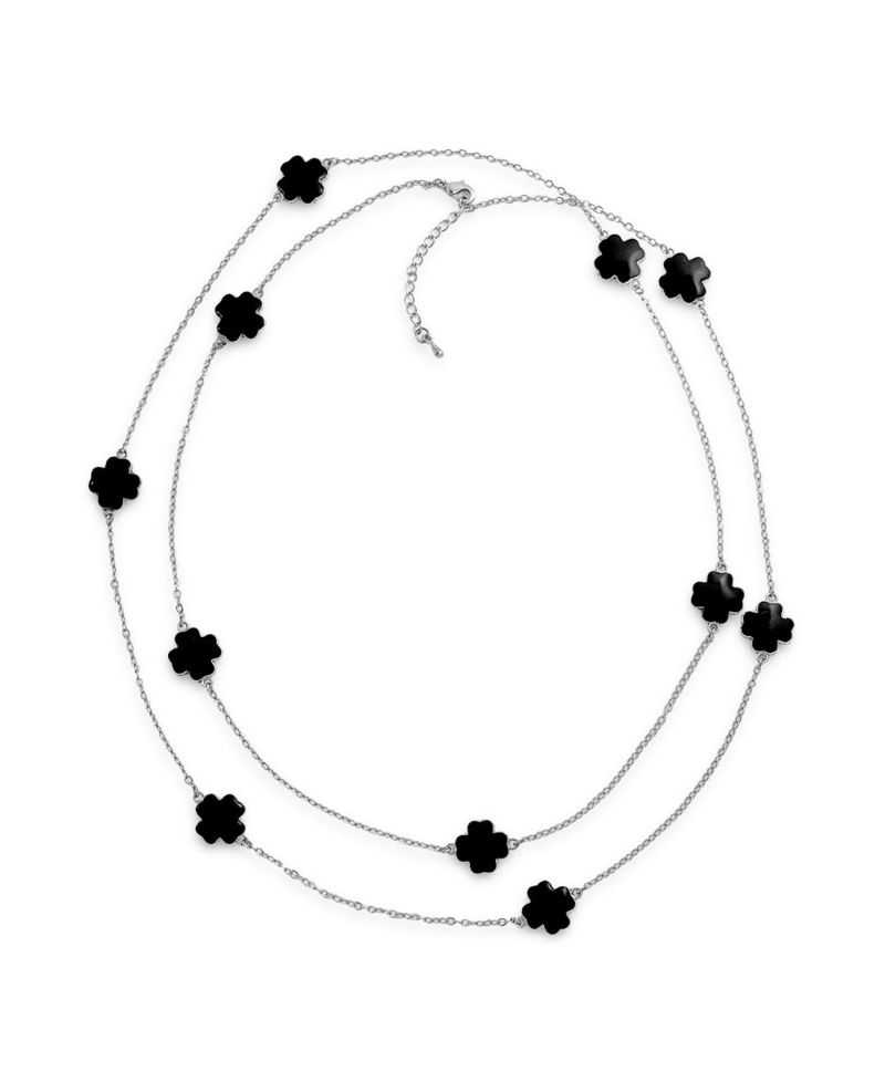 Enamel Flower Strand Necklace