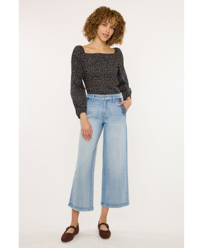 Women's Lorinne High Rise Cropped Wide Leg Jeans