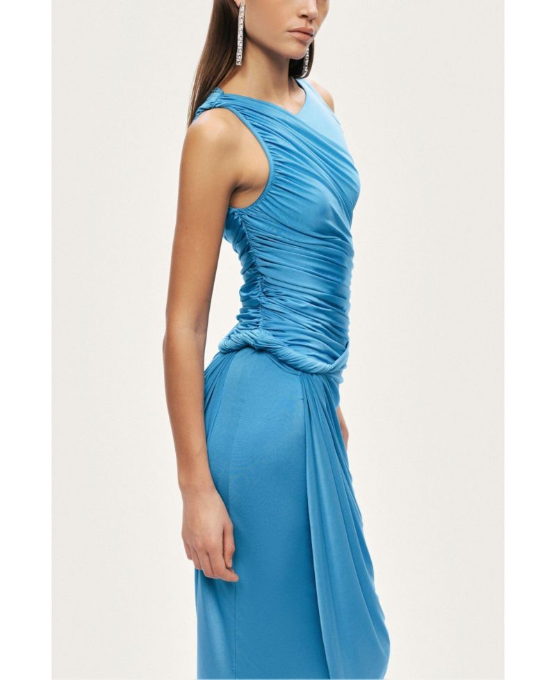 Women's Draped Sleeveless Maxi Dress