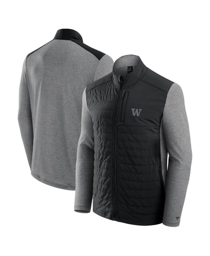 Men's Black Washington Huskies Tonal Primary Logo Full-Zip Jacket