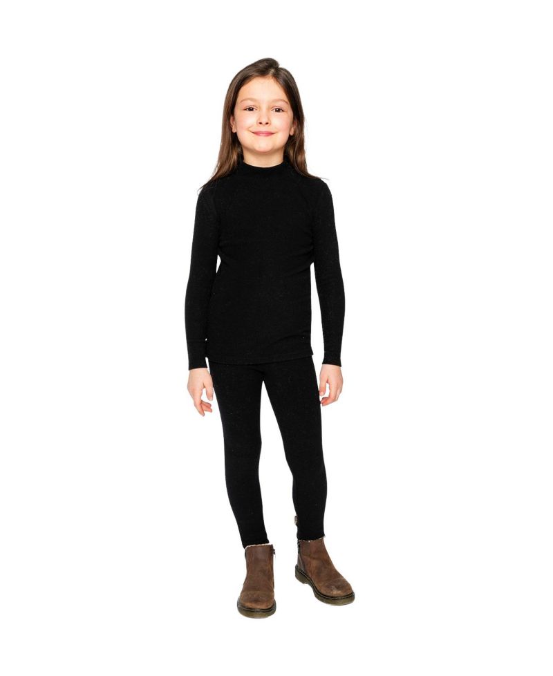Big Girls 6-14 Brushed Rib Mock Neck Top