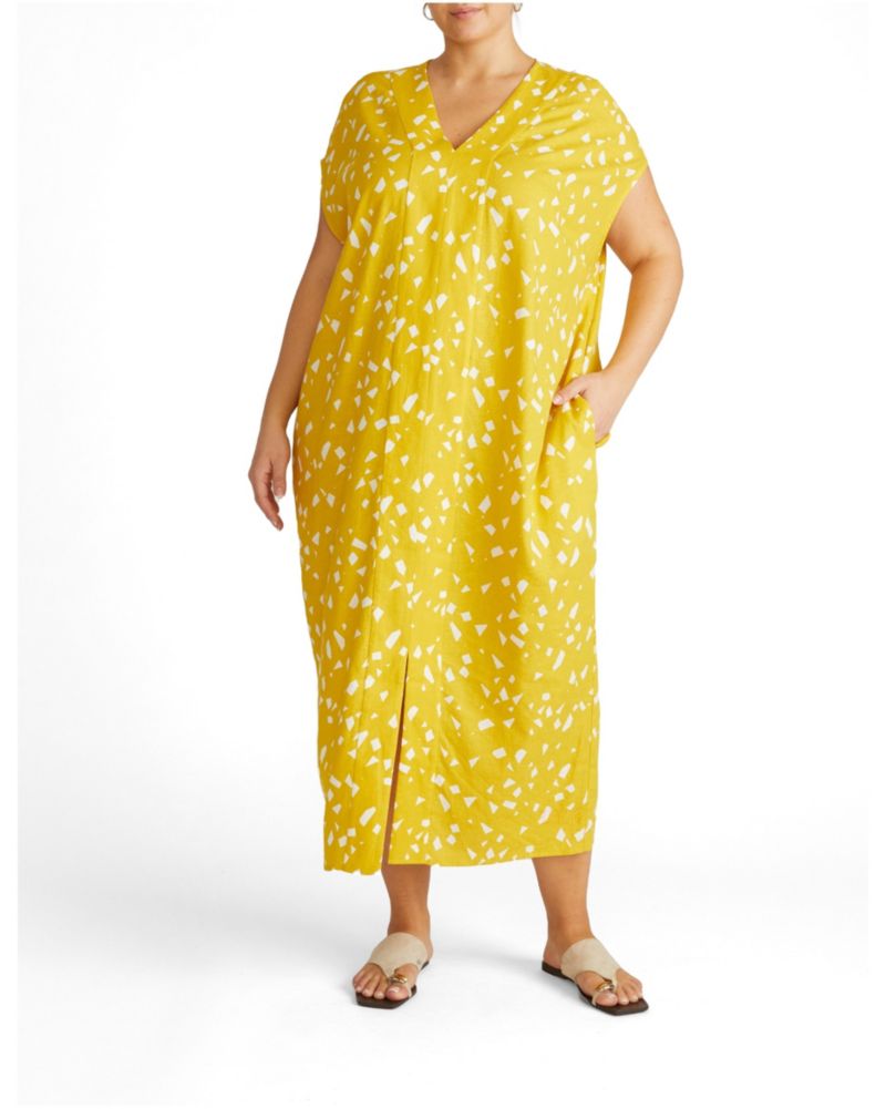 Plus Size Cabana Linen Kaftan