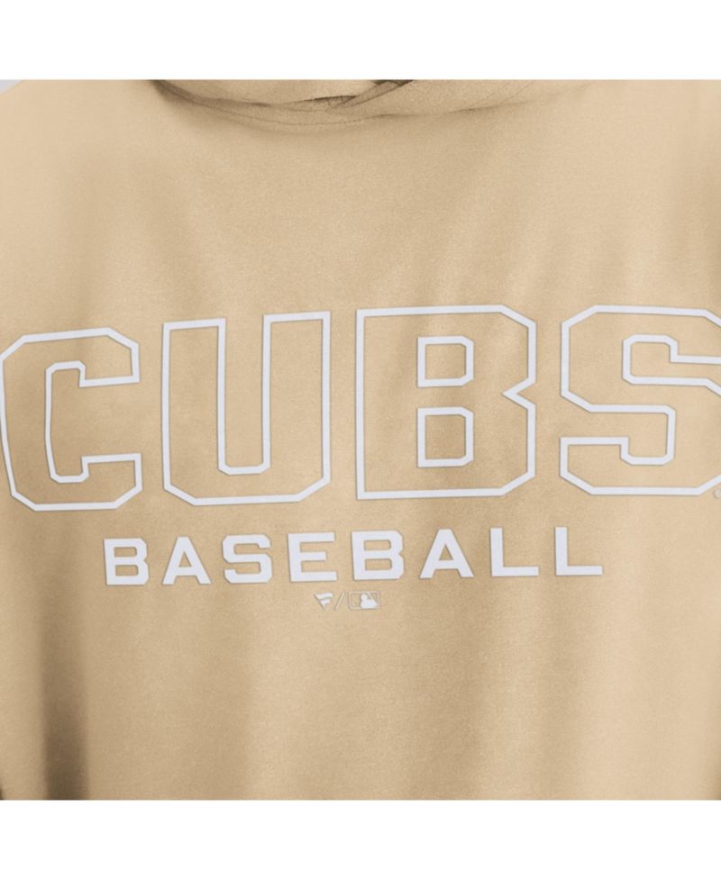 Men's Khaki Chicago Cubs Clutch Long Sleeve Hooded T-Shirt