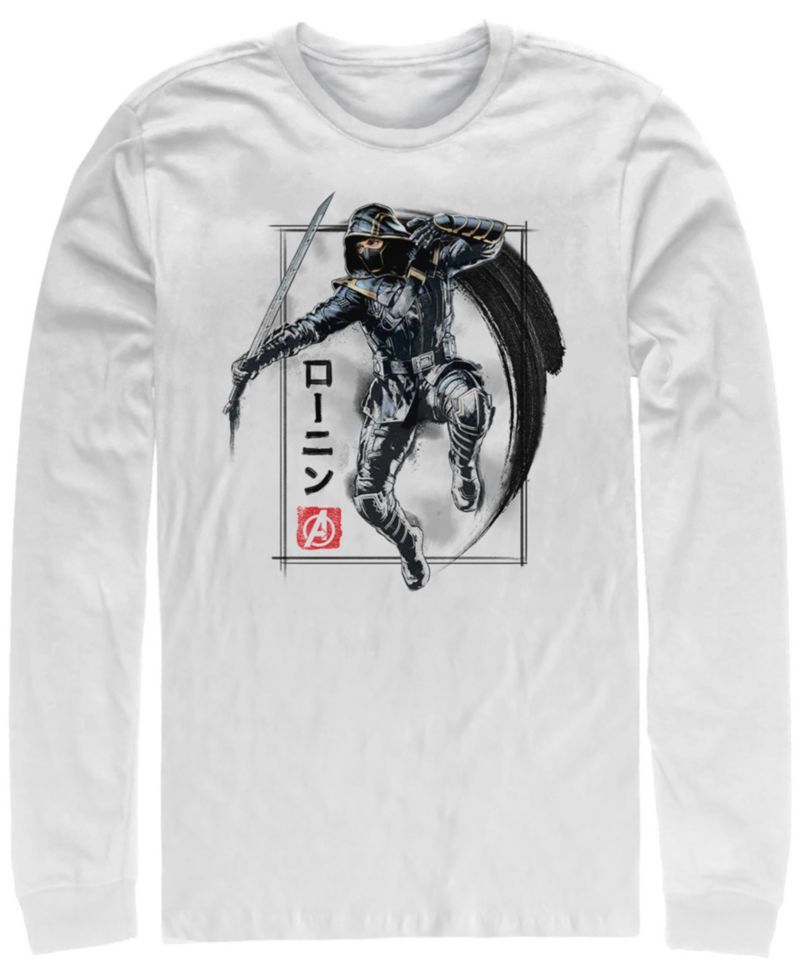 Marvel Men's Avengers Endgame Ronin Jump Action Pose, Long Sleeve T-shirt