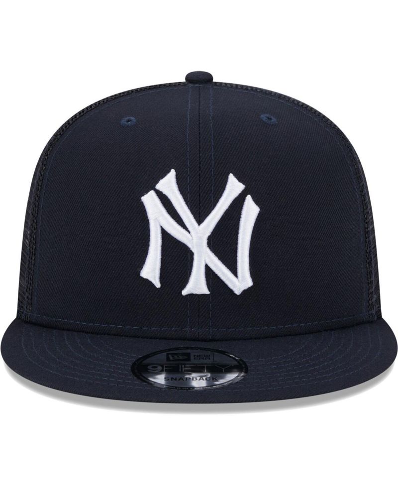 Men's Navy New York Yankees Cooperstown Collection Team Color Trucker 9FIFTY Snapback Hat