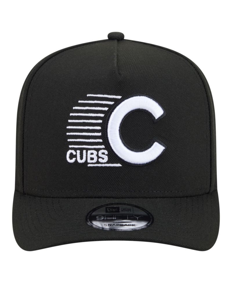 Men's Black Chicago Cubs Motion A-Frame 9FIFTY Snapback Hat