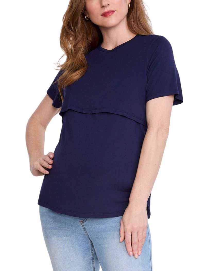 Women's Crewneck Short Sleeve Nursing Tee - Motherhood