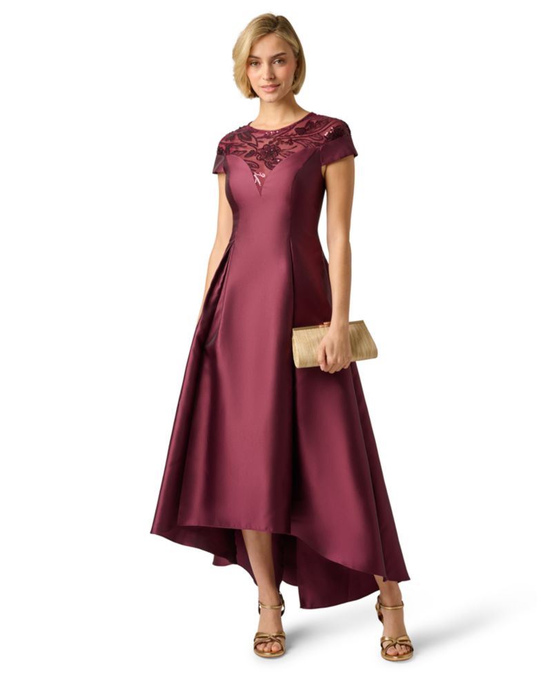 Women's Sequin Combo Mikado High-Low Ball Gown