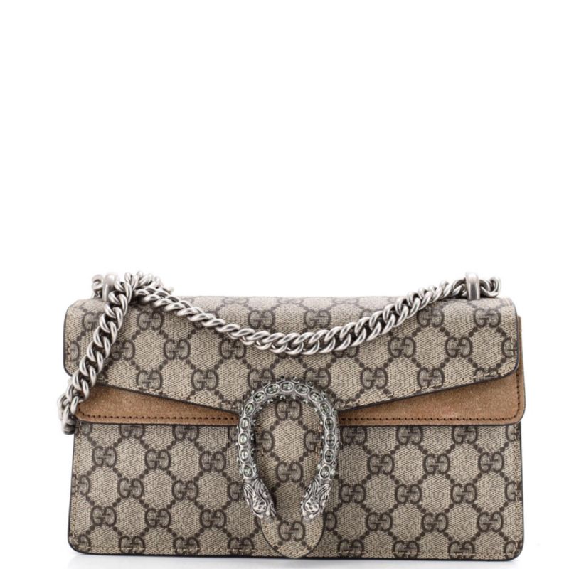 Small Dionysus Bag GG Coated Canvas with Crystal Embellished Metal