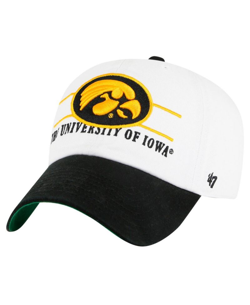 Men's White Iowa Hawkeyes Gridiron Clean Up Adjustable Hat