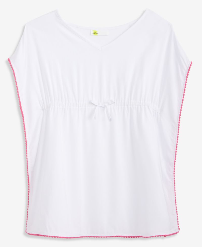 Girls' XS-XL Woven Pom Pom Cover-Up