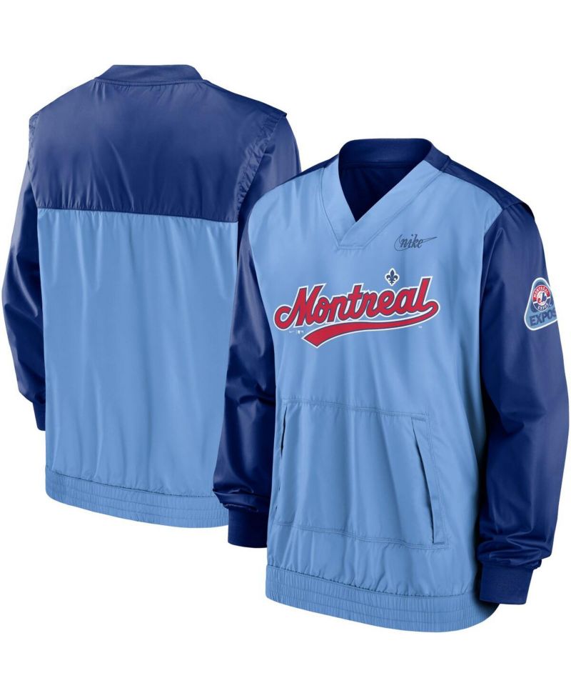 Men's Royal, Light Blue Montreal Expos Cooperstown Collection V-Neck Pullover