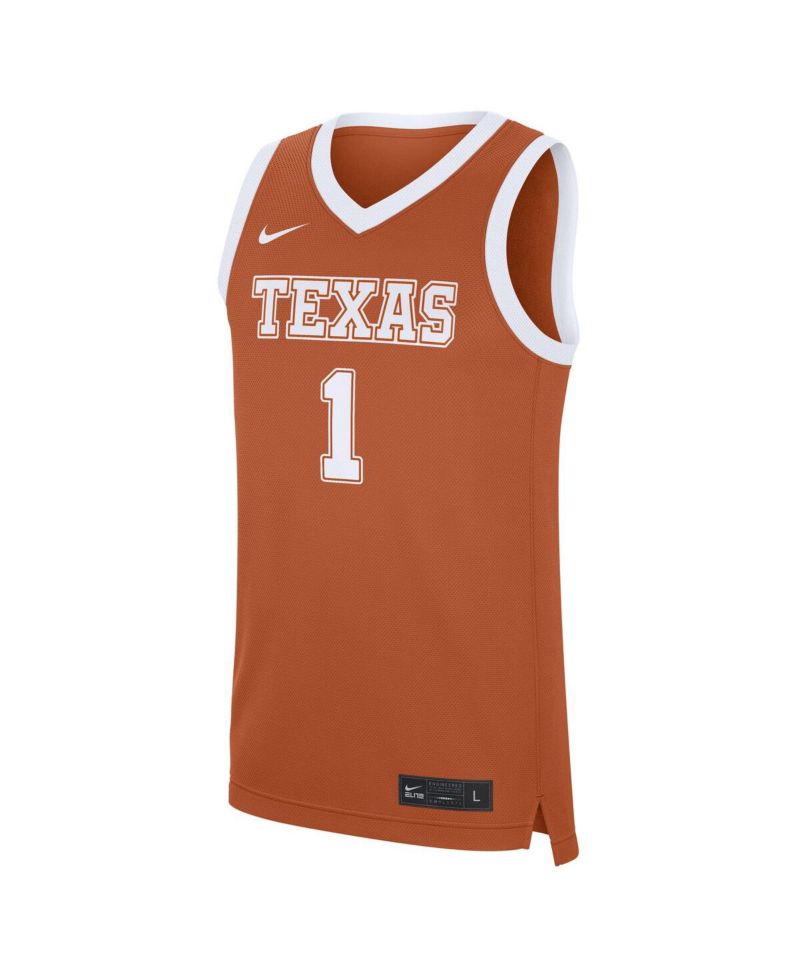 Men's 1 Texas Orange Texas Longhorns Road Replica Jersey