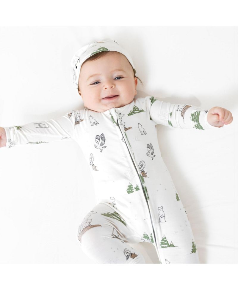 Unisex Baby Winter Forest Animals Convertible Footie