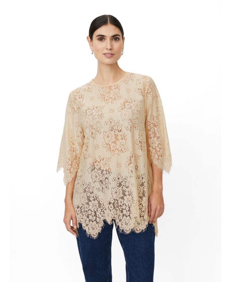 Women's MaGaldora Lace Floral 3/4-Sleeve Tunic Top