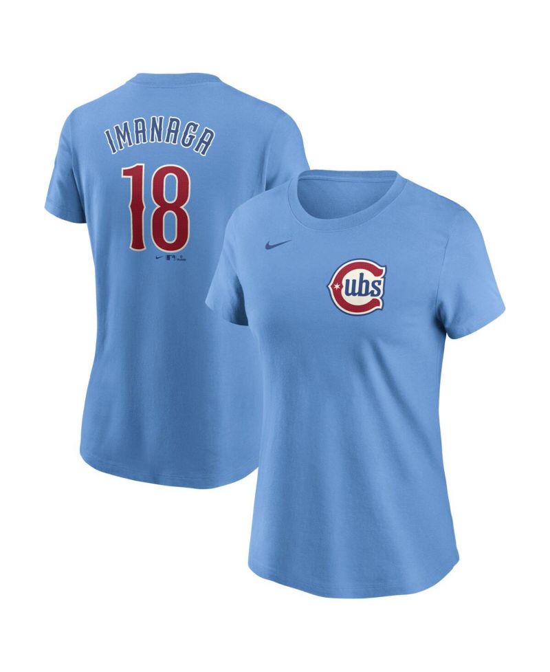 Women's Shota Imanaga Baby Blue Chicago Cubs Fuse Name & Number T-Shirt