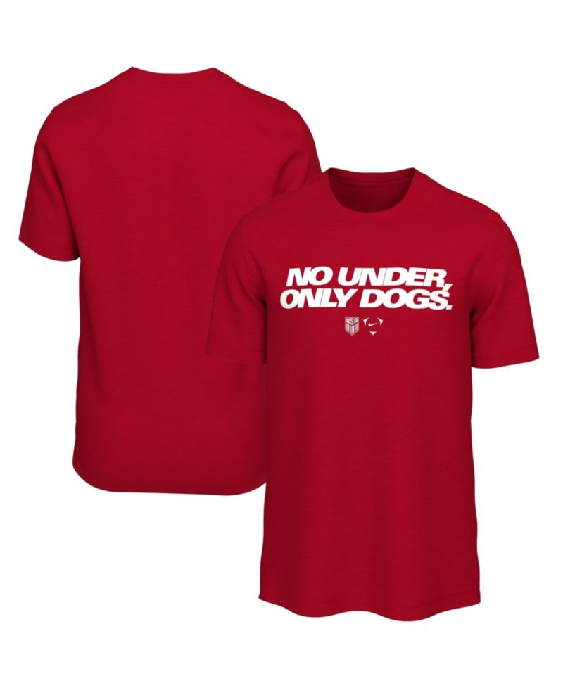 Men's Red USMNT No Under Only Dogs T-Shirt