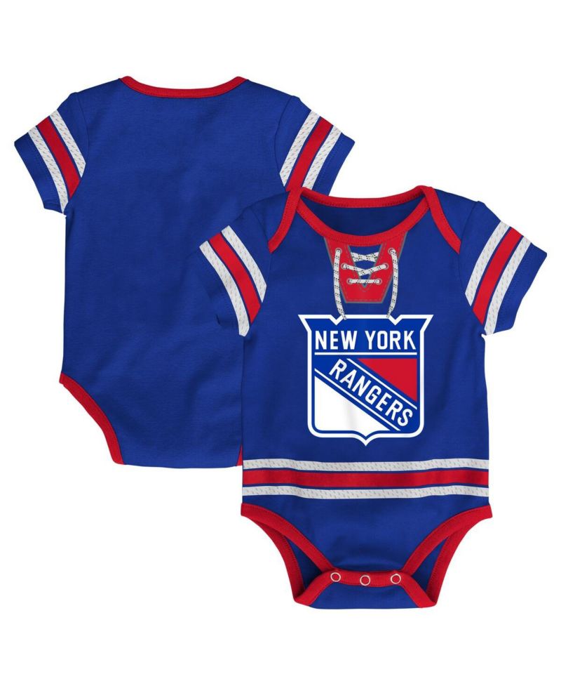 Baby Boys and Girls Blue New York Rangers Hockey Jersey Bodysuit