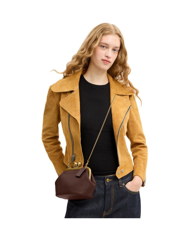 Kisslock Small Leather Frame Bag 16
