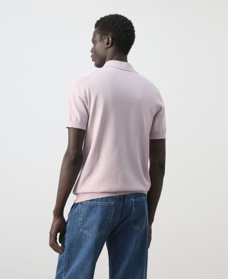 Men's Cotton Fine-Knit Polo Shirt