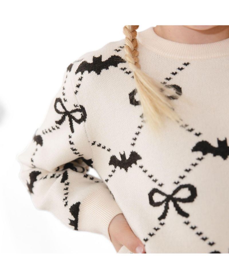 Baby Girls 6M-24M Bat Trellis Halloween Sweater