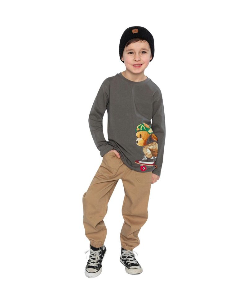 Little and Big Boy (6-12) Stretch Canvas Jogger Pants