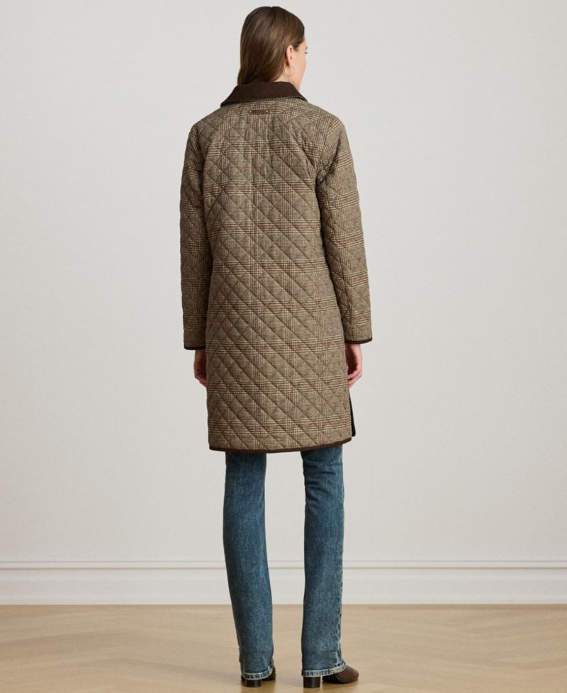 Petite Barn Quilted Corduroy-Trim Coat