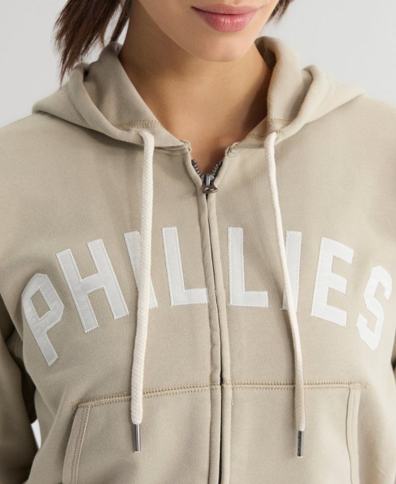 Women's Philadelphia Phillies Iconic Terry Cropped Full-Zip Hoodie