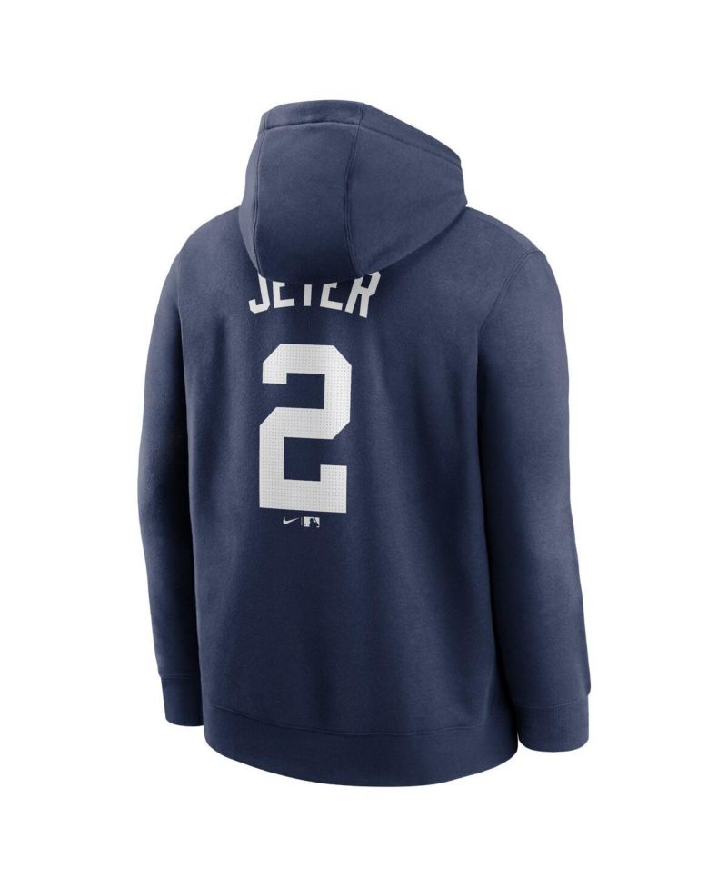 Men's Derek Jeter Navy New York Yankees Player Name & Number Club Pullover Hoodie