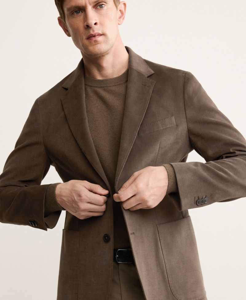 Men's Structured Slim Fit Cotton Blazer