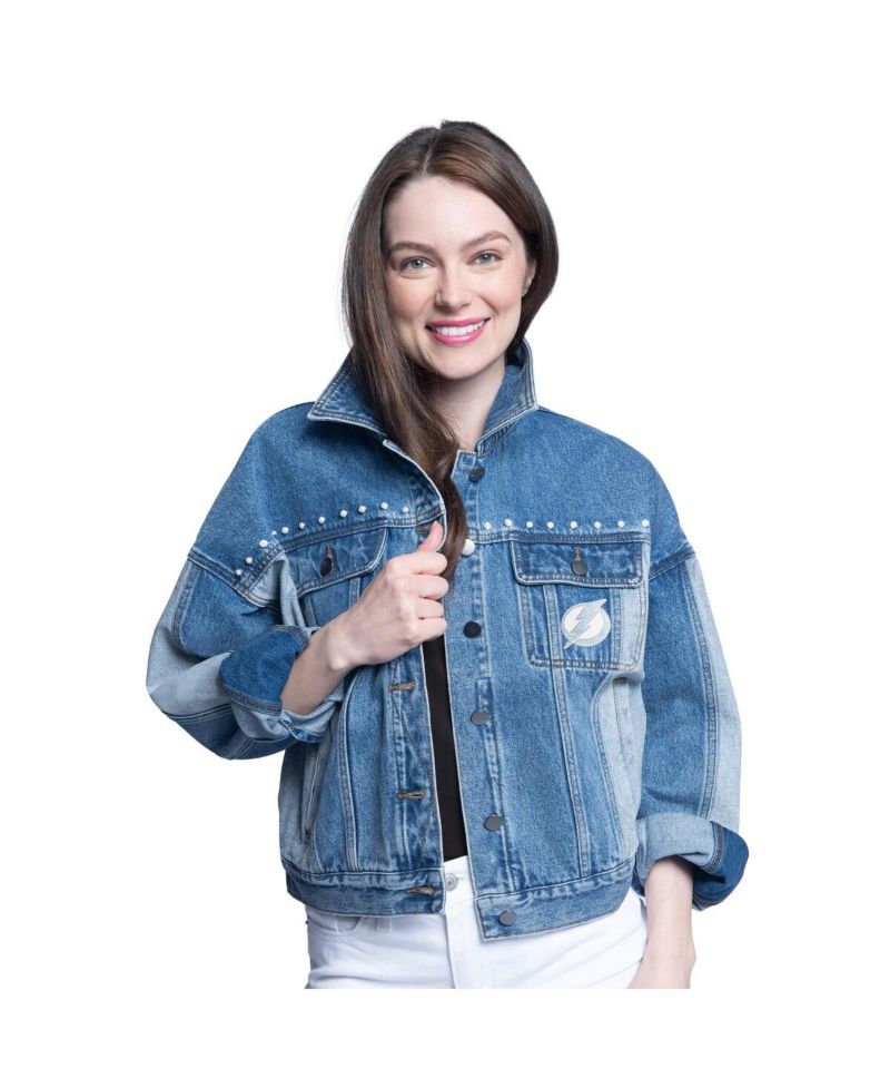 Women's Tampa Bay Lightning Buzzer Beater Button-Up Denim Jacket