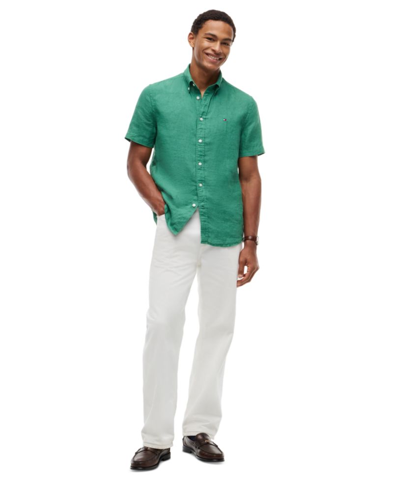 Men's Regular-Fit Linen Short Sleeve Shirt