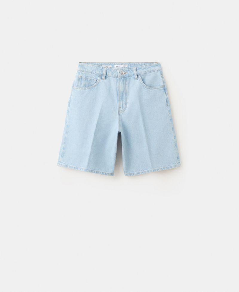 Women's High-Waist Straight-Fit Denim Shorts