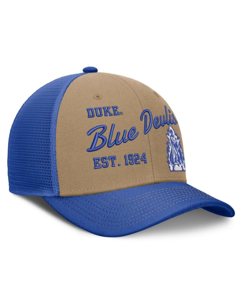 Men's and Women's Beige/Royal Duke Blue Devils Legacy Rise Trucker Adjustable Hat