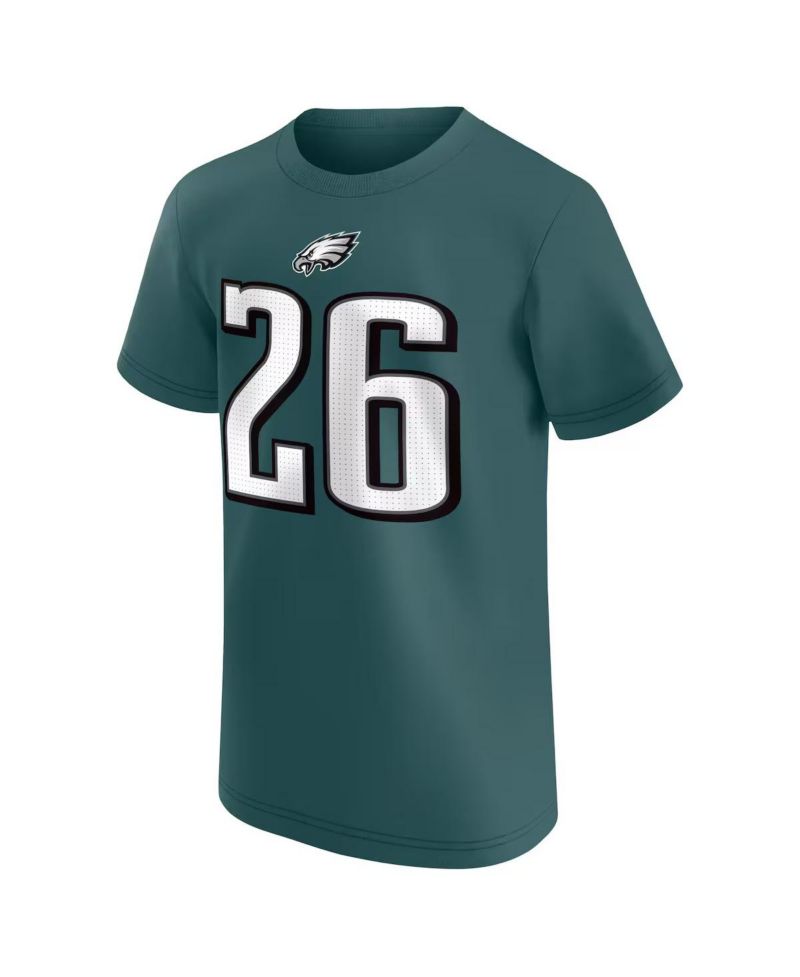 Nike Big Boys and Girls Saquon Barkley Midnight Green Philadelphia Eagles Player Name & Number T-Shirt