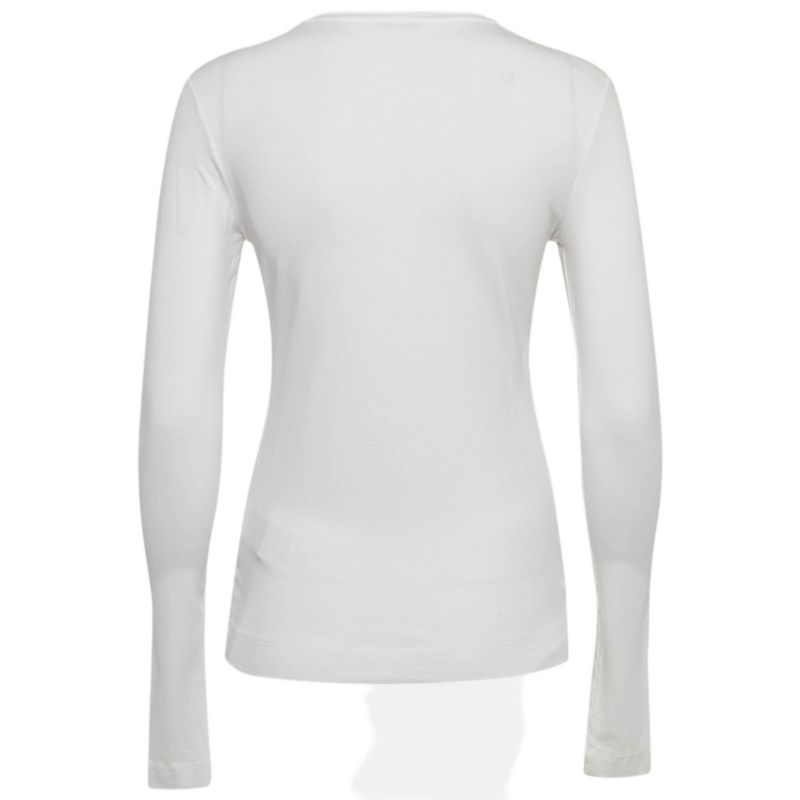 Women's White Logo Print Jersey Long Sleeve T-Shirt