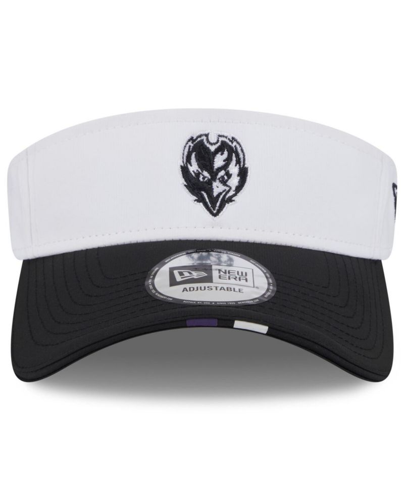 Men's White/Black Baltimore Ravens 2025 NFL Training Camp Adjustable Visor Hat