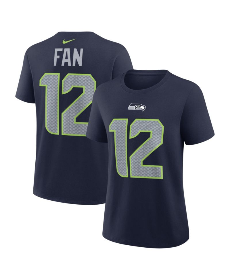 Women's 12s College Navy Seattle Seahawks Name Number T-Shirt