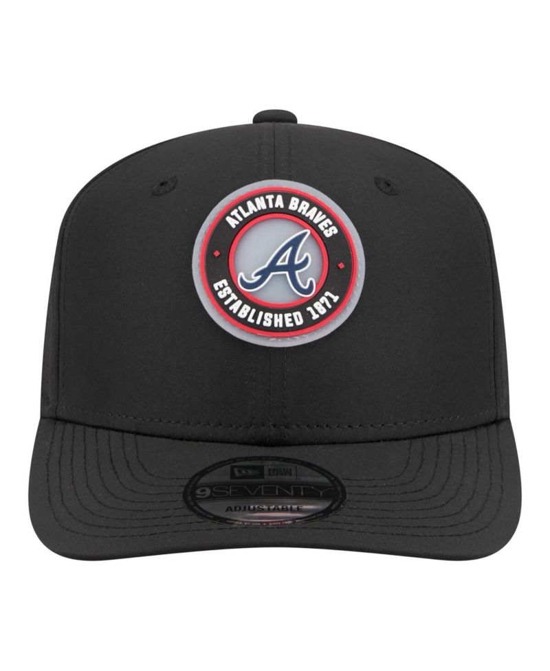 Men's Black Atlanta Braves Circle 9SEVENTY Adjustable Hat