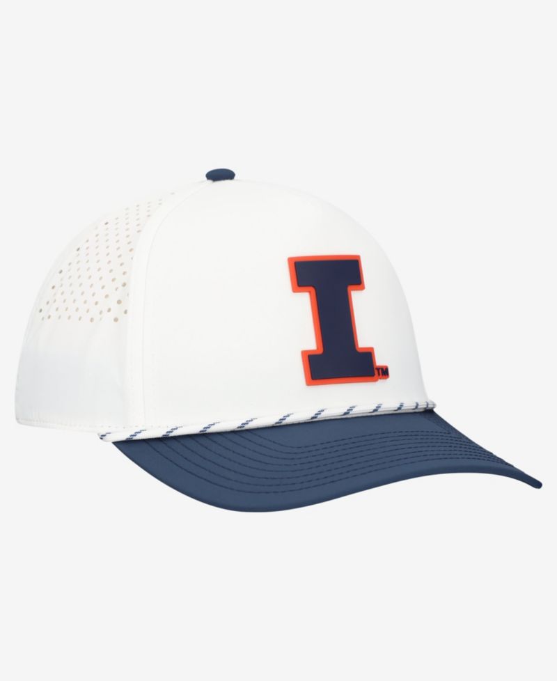 Men's White/Navy Illinois Fighting Illini Classic Adjustable Rope Hat