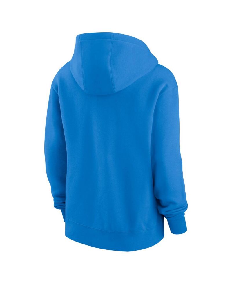 Women's Powder Blue Los Angeles Chargers Wordmark Club Fleece Pullover Hoodie