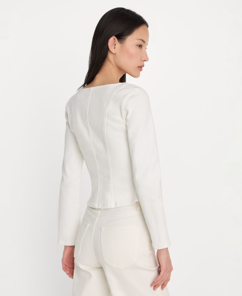 Women's Cropped Square Neck Jacket, Regular & Plus Size